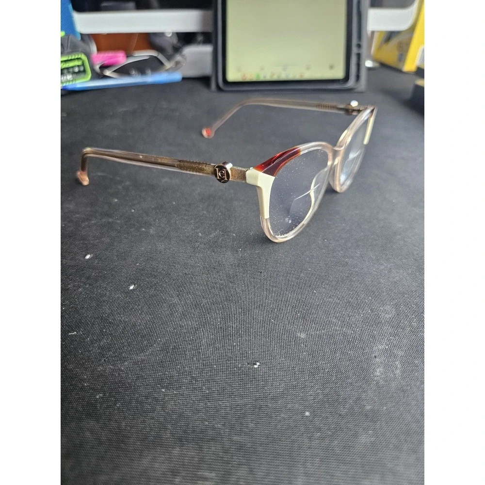 Carolina Herrera Women's Eyeglasses Clear Pink Red Cat Eye Frames Only